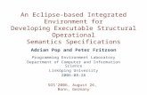 An Eclipse-based Integrated Environment for Developing Executable Structural Operational Semantics Specifications Adrian Pop and Peter Fritzson Programming.