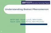 1 Understanding Botnet Phenomenon MITP 458 - Kevin Lynch, Will Fiedler, Navin Johri, Sam Annor, Alex Roussev.