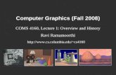 Computer Graphics (Fall 2008) COMS 4160, Lecture 1: Overview and History Ravi Ramamoorthi cs4160.