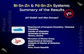Bi-Sn-Zn & Pd-Sn-Zn Systems: Summary of the Results Jiri Vizdal 1 and Ales Kroupa 2 Phase Equilibria in Lead-free solders 2 Structure of Phases Group Department.