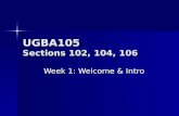 UGBA105 Sections 102, 104, 106 Week 1: Welcome & Intro.