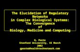 The Elucidation of Regulatory Networks in Complex Biological Systems: The Convergence of Biology, Medicine and Computing G. Poste Stanford University,