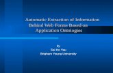 Automatic Extraction of Information Behind Web Forms Based on Application Ontologies Automatic Extraction of Information Behind Web Forms Based on Application.