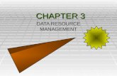 CHAPTER 3 DATA RESOURCE MANAGEMENT. Learning Objectives  Examine the managerial and organizational requirements for managing data as a resource.