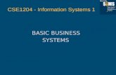BASIC BUSINESS SYSTEMS CSE1204 - Information Systems 1.