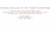 Preliminary Analysis of the Target System Magnets 1.Version with a 6-T copper magnet insert 2.Version with a 6-T high-temperature superconductor insert.