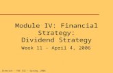 J. K. Dietrich - FBE 532 – Spring, 2006 Module IV: Financial Strategy: Dividend Strategy Week 11 – April 4, 2006.