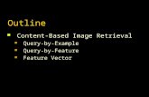 Outline Content-Based Image Retrieval Query-by-Example Query-by-Feature Feature Vector.