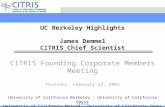 FCM MEETING1 CITRIS Founding Corporate Members Meeting Thursday, February 27, 2003 University of California Berkeley - University of California Davis University.