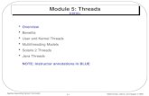 Silberschatz, Galvin, and Gagne  1999 5.1 Applied Operating System Concepts Module 5: Threads 9/29/03+ Overview Benefits User and Kernel Threads Multithreading.