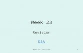 Week 23 - Revision1 Week 23 Revision DSA. Week 23 - Revision2 Agenda Section A: Multiple choice Section B: Problem-oriented questions Topics for revision.