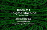 1 Team M1 Enigma Machine 3rd May, 2006 Adithya Attawar (M11) Shilpi Chakrabarti (M12) Mike Sokolsky (M14) Design Manager: Prateek Goenka Adithya Attawar.