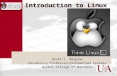 Introduction to Linux David E. Douglas University Professor—Information Systems Walton College of Business ddouglas@walton.uark.edu.