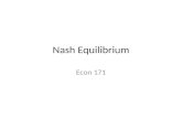 Nash Equilibrium Econ 171. Suggested Viewing A Student’s Suggestion: Video game theory lecture Open Yale Economics Ben Pollack’s Game Theory Lectures.