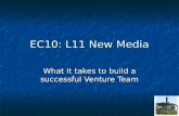 EC10: L11 New Media What it takes to build a successful Venture Team.
