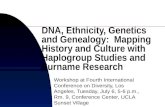 DNA, Ethnicity, Genetics and Genealogy: Mapping History and Culture with Haplogroup Studies and Surname Research Workshop at Fourth International Conference