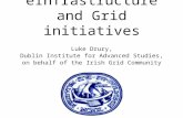 Luke Drury, Dublin Institute for Advanced Studies, on behalf of the Irish Grid Community Irish eInfrastructure and Grid initiatives