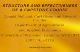 STRUCTURE AND EFFECTIVENESS OF A CAPSTONE COURSE Donald McLeod, Carl Olson and Edward Bradley Department of Agricultural and Applied Economics University.