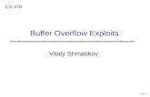 Slide 1 Vitaly Shmatikov CS 378 Buffer Overflow Exploits.
