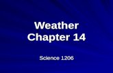 Weather Chapter 14 Science 1206. 14.2 Weather Systems Weather systems are a set of temperature, wind, pressure, and moisture conditions for a certain.
