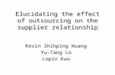 Elucidating the effect of outsourcing on the supplier relationship Kevin Shihping Huang Yu-Tang Lo Lopin Kuo.