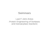 Seminars Last F John Antos Protein Engineering of Sortases and transacylase reactions.