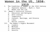 Women in the US, 1850-1919 I. The Condition of Women in the 19th Century A. Separate Spheres-- Myth v. Fact B. Women and the Law II. Women’s Political.