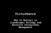Disturbance Why it Matters in (Landscape) Ecology and Resource (Ecosystem) Management.