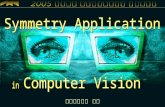רן פוטשטר. שקף מס' 2 Symmetry Application08/06/2005 Symmetry Application הרצאה תסקור היום 3 יישומים של סימטריה בראיה ממוחשבת
