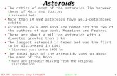 ISP 205 - Astronomy Gary D. Westfall1Lecture 14 Asteroids The orbits of most of the asteroids lie between those of Mars and Jupiter n Asteroid belt More.