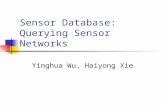 Sensor Database: Querying Sensor Networks Yinghua Wu, Haiyong Xie.
