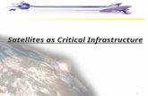 1 Satellites as Critical Infrastructure. 2 Satellite Industry Overview Services & Applications Launch Vehicles Ground Equipment Insurance Manufacturing.