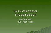 UNIX/Windows Integration Jon Dowland ISS UNIX team.