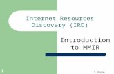 T.Sharon 1 Internet Resources Discovery (IRD) Introduction to MMIR