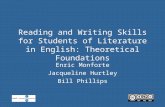 Reading and Writing Skills for Students of Literature in English: Theoretical Foundations Enric Monforte Jacqueline Hurtley Bill Phillips.