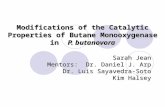 Modifications of the Catalytic Properties of Butane Monooxygenase in P. butanovora Sarah Jean Mentors: Dr. Daniel J. Arp Dr. Luis Sayavedra-Soto Kim Halsey.