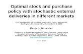 Optimal stock and purchase policy with stochastic external deliveries in different markets 12th Symposium for Systems Analysis in Forest Resources, Burlington,