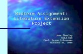 Midterm Assignment: Literature Extension Project Jane Sheeley EDLA-615 Prof. Susan Silverman October 31, 2006.