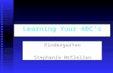 Learning Your ABC’s Kindergarten Stephanie McClellan.