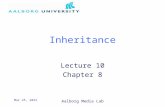 Aalborg Media Lab 23-Jun-15 Inheritance Lecture 10 Chapter 8.