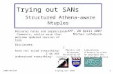 2007/04/20trying out SANs1 Trying out SANs Structured Athena-aware Ntuples Physics and Astronomy University of Victoria British Columbia, Canada LAPP,