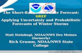 National Weather Service The Short-Range Ensemble Forecast: SREF Applying Uncertainty and Probabilistic Forecasts of Winter Storms Matt Steinbugl, NOAA/NWS.