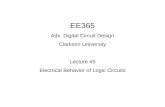 EE365 Adv. Digital Circuit Design Clarkson University Lecture #5 Electrical Behavior of Logic Circuits.