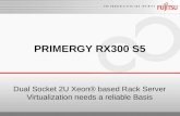 Dual Socket 2U Xeon® based Rack Server Virtualization needs a reliable Basis PRIMERGY RX300 S5.