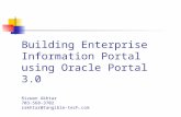 Building Enterprise Information Portal using Oracle Portal 3.0 Rizwan Akhtar 703-568-3702 rakhtar@tangible-tech.com.