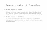 Economic value of Forestland Market values – Direct The values of forest resources that are traded in the market. Associated with resources such as wood.