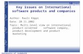 SB Program University of Jyväskylä Key issues on International software products and companies Author: Rauli Käppi Date: 20.11.2002 Topic: Multi-level.