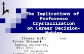 The Implications of Preference Crystallization on Career Decision- Making Itamar Gati and Aviva Shimoni Hebrew University Beit Berl of Jerusalem Academic.