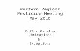 Western Regions Pesticide Meeting May 2010 Buffer Overlap Limitations & Exceptions.