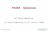 PX269 Galaxies Dr Peter Wheatley p.j.wheatley@warwick.ac.uk Office: PS009.